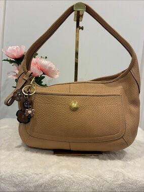 Coach Ergo Pebbled Leather Hobo Bag Tan Camel Shoulder Bag Style 11612